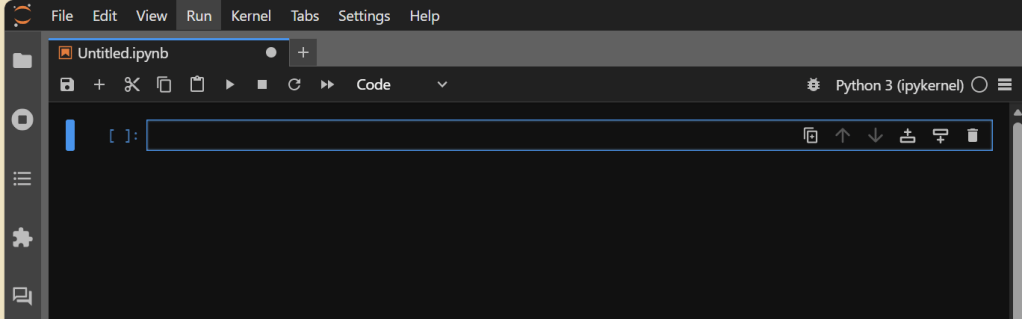 A blank Jupyter Notebook
